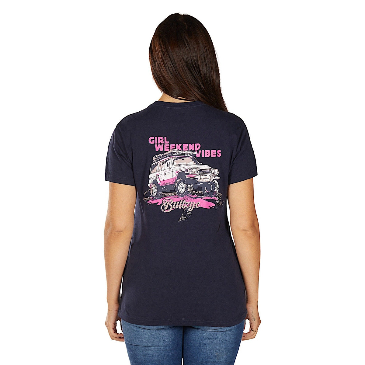 Bullzye Women’s Vibes Short Sleeve T Shirt - Navy