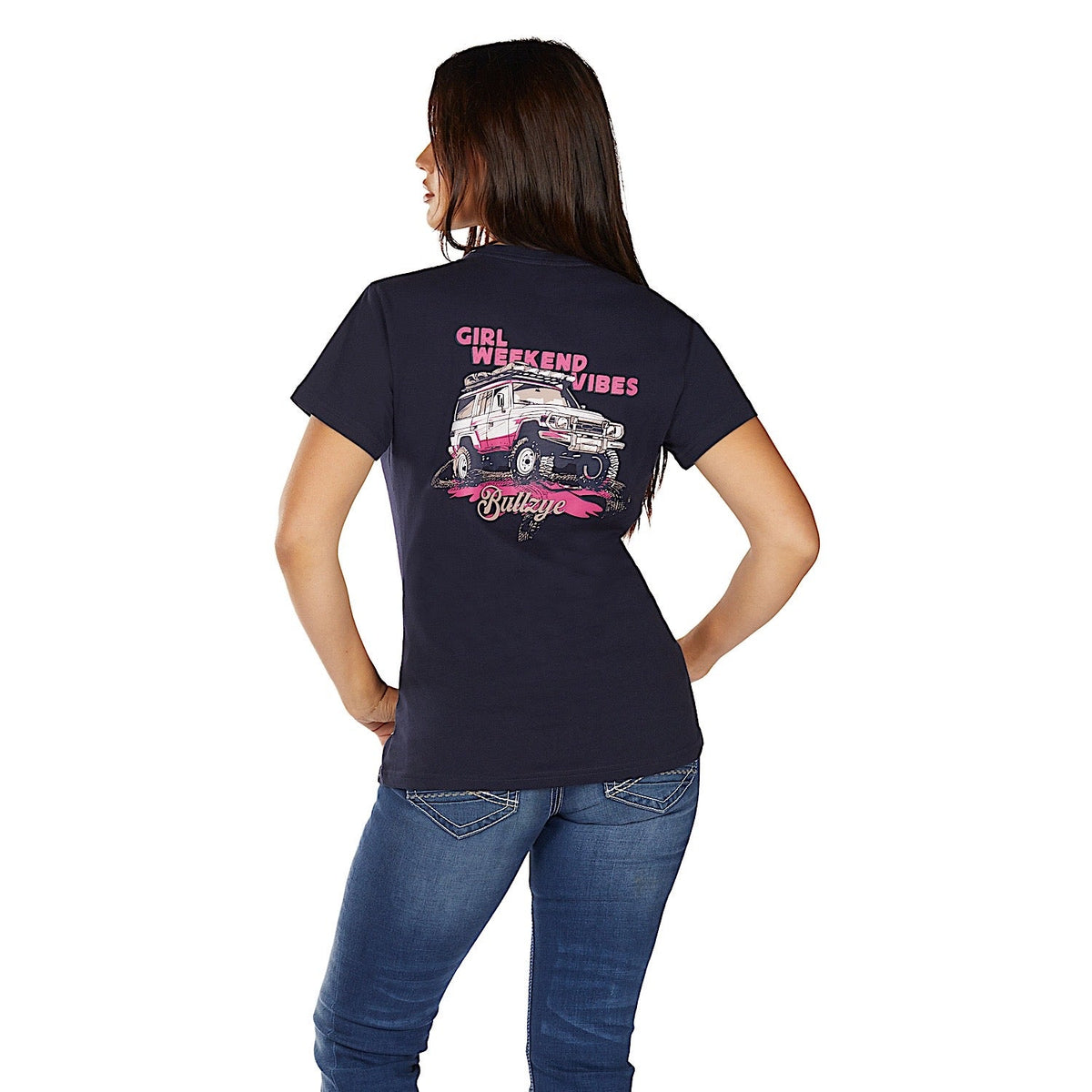 Bullzye Women’s Vibes Short Sleeve T Shirt - Navy