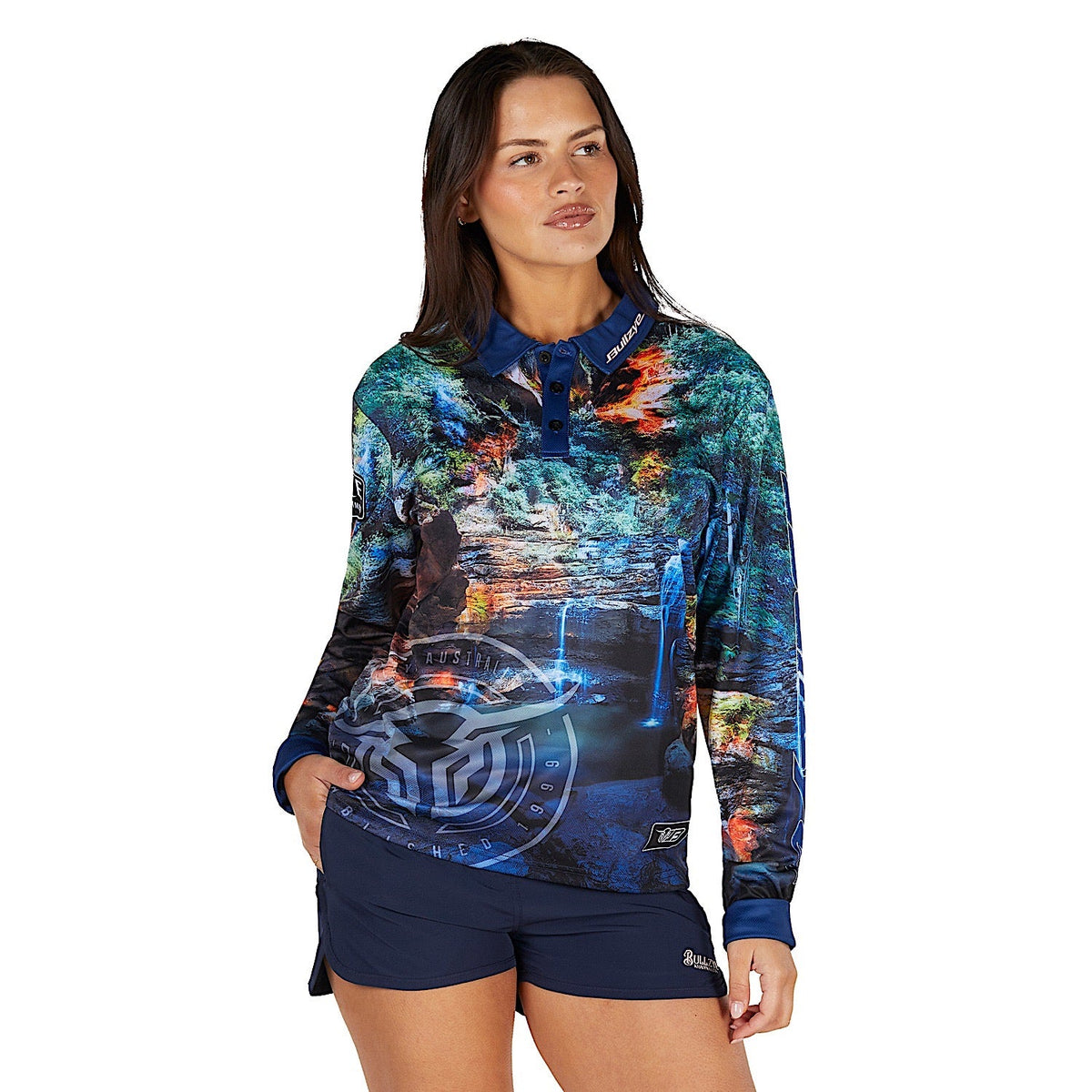 Bullzye Women’s Waterfall Long Sleeve Fishing Shirt - Multi
