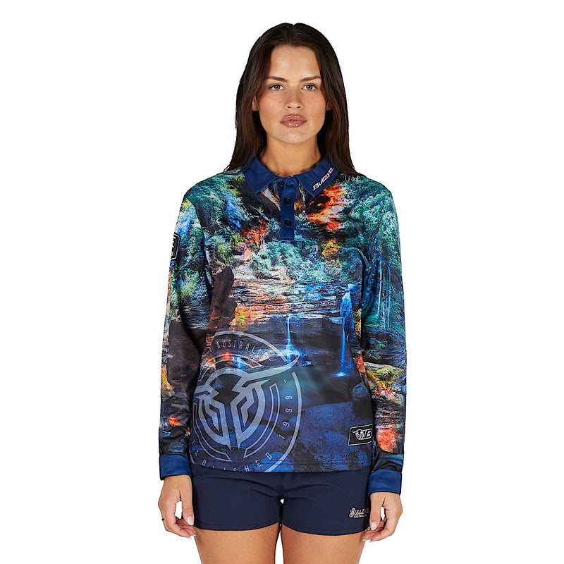 Bullzye Women’s Waterfall Long Sleeve Fishing Shirt - Multi