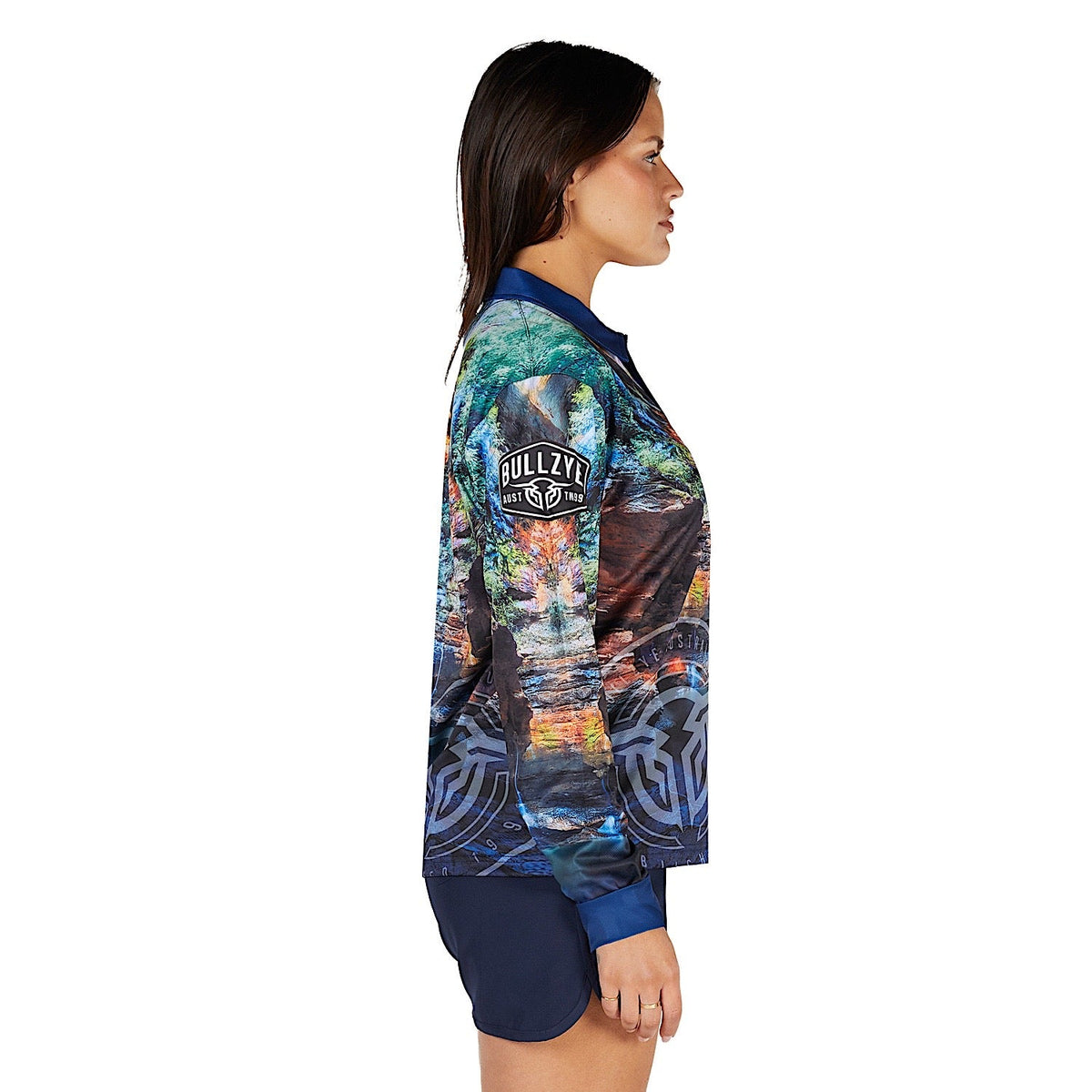 Bullzye Women’s Waterfall Long Sleeve Fishing Shirt - Multi