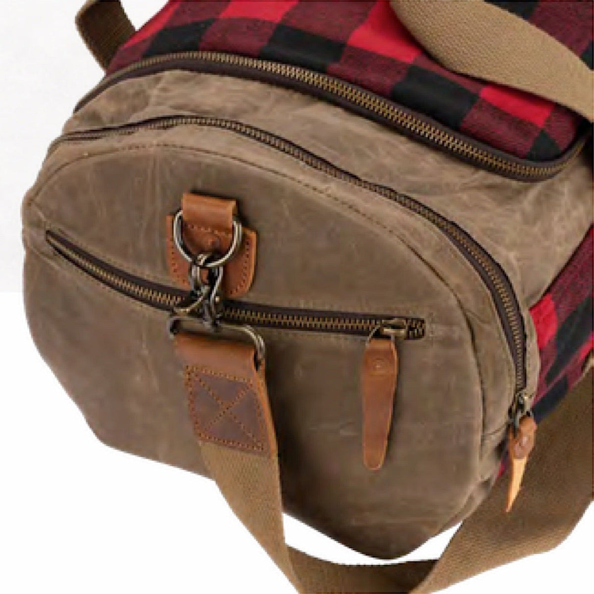 Burke & Wills Barton Carry Bag - Army Green / Check