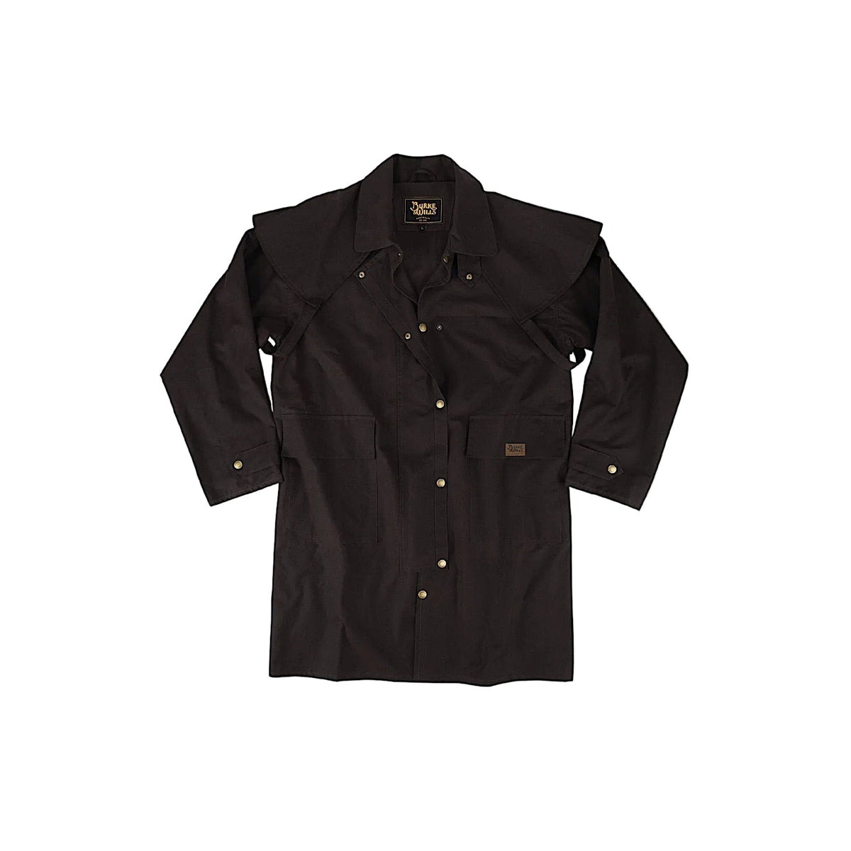 Burke & Wills Stockman Short Oilskin Coat - Brown