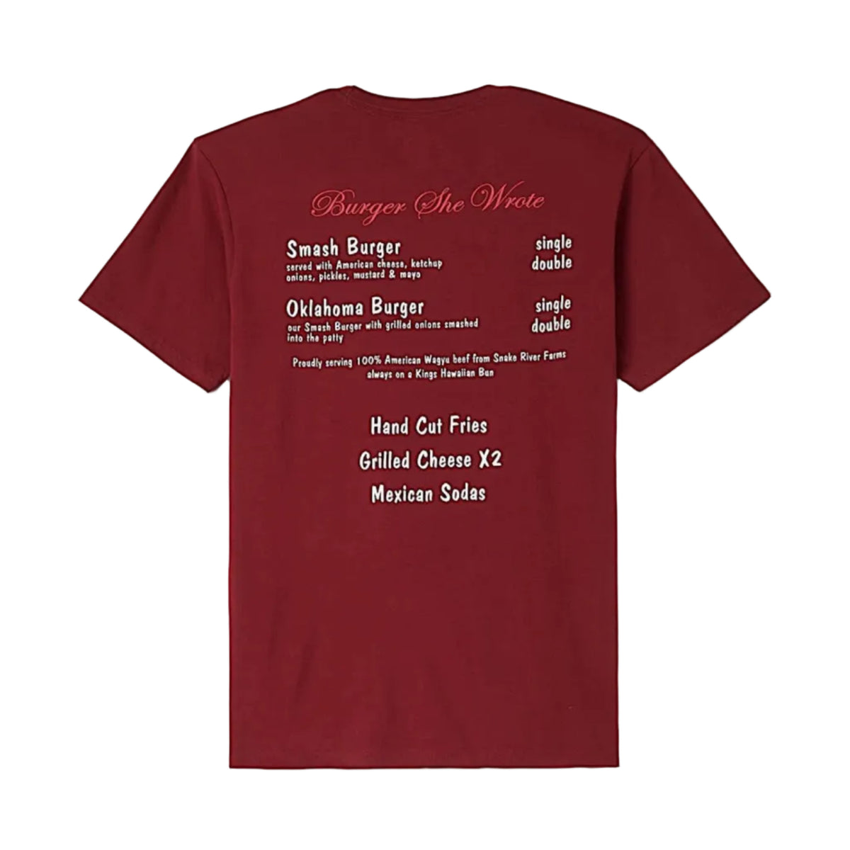 Brixton Men's Burger She Wrote Pocket Tee - Burgundy