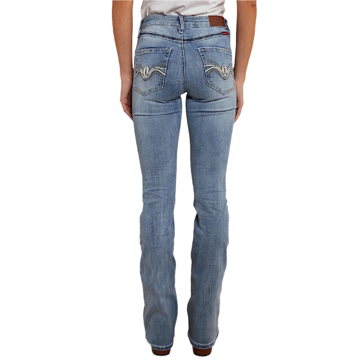 Ringers Western Women’s Caroline Rodeo Mid Rise Bootleg Jean - Light Blue
