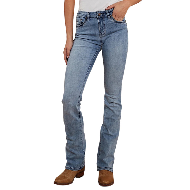 Ringers Western Women’s Caroline Rodeo Mid Rise Bootleg Jean - Light Blue