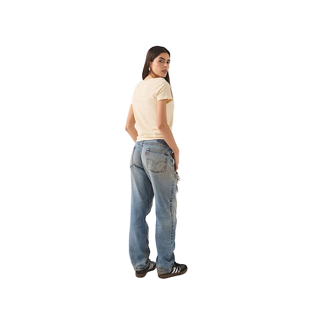 Brixton Women's Mid Century Ranch Slim Crew T-Shirt - Whitecap