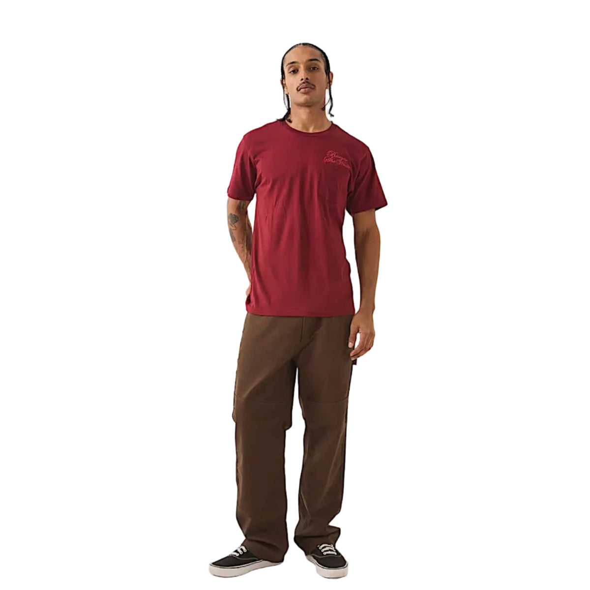 Brixton Men's Burger She Wrote Pocket Tee - Burgundy