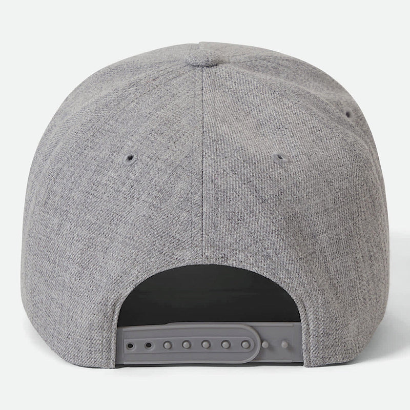 Brixton Crest Net Plus Mid Profile Snapback Cap - Light Heather Grey/Light Heather Grey