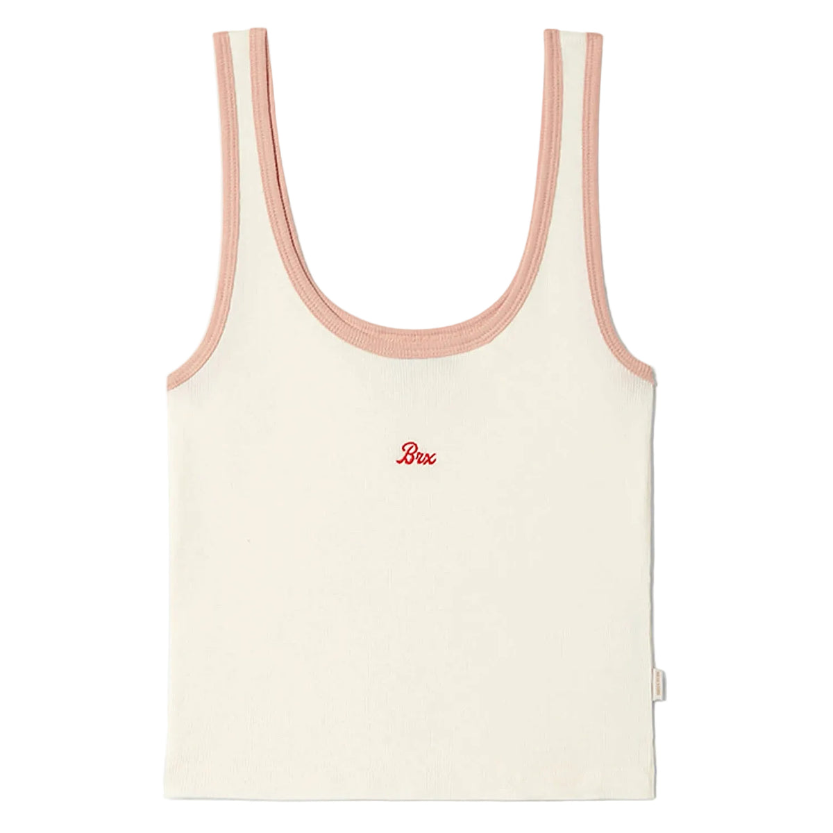 Brixton Women's Ringer Organic A-Tank - Off White/Silver Pink