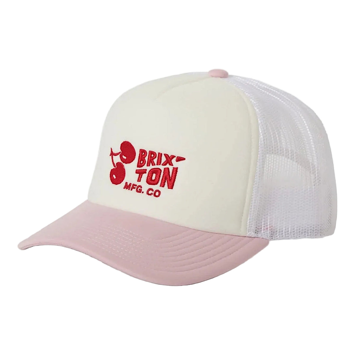 Brixton Cherry Netplus Trucker Hat - Off White/Pink