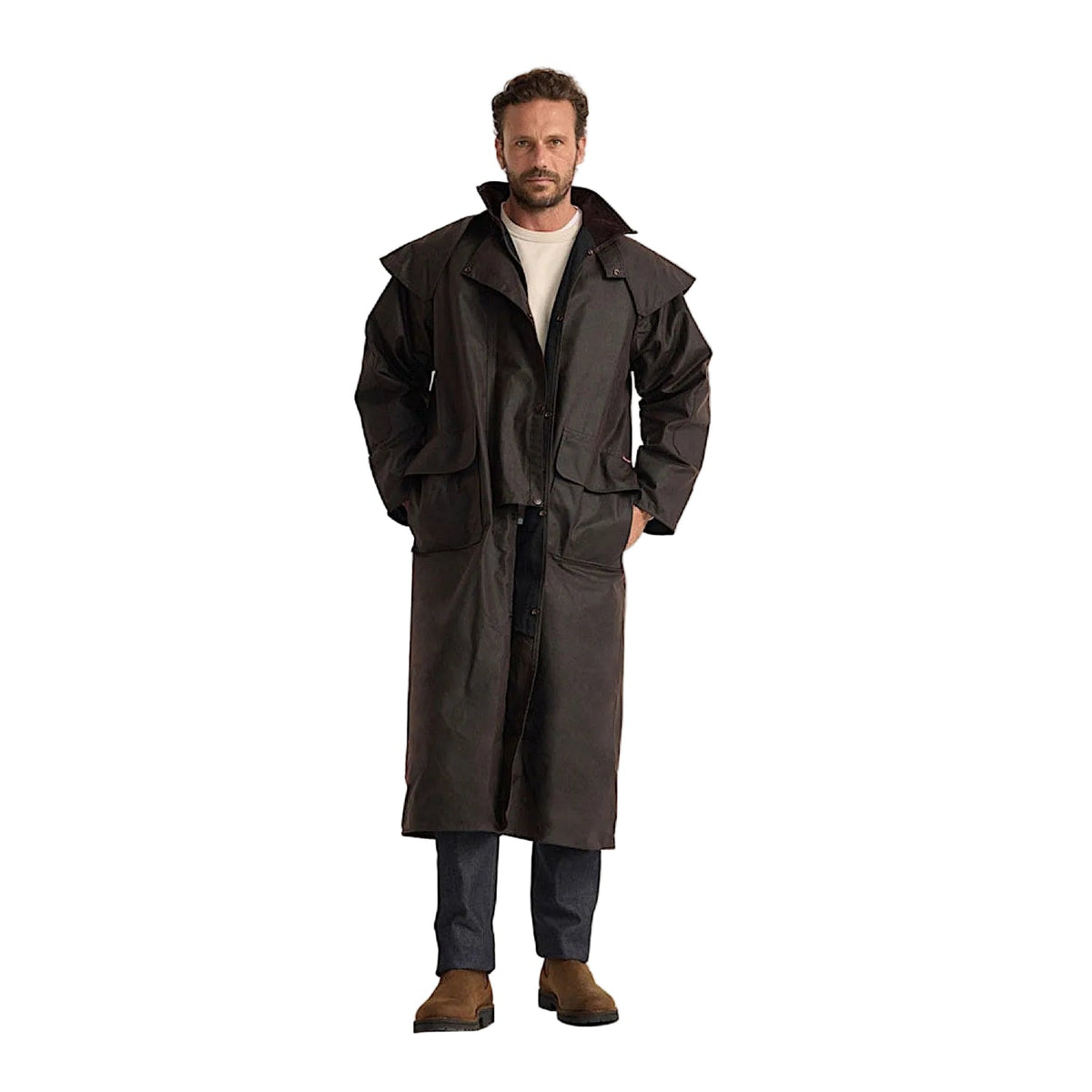 Driza-Bone Heritage Rider Oilskin Coat - Brown