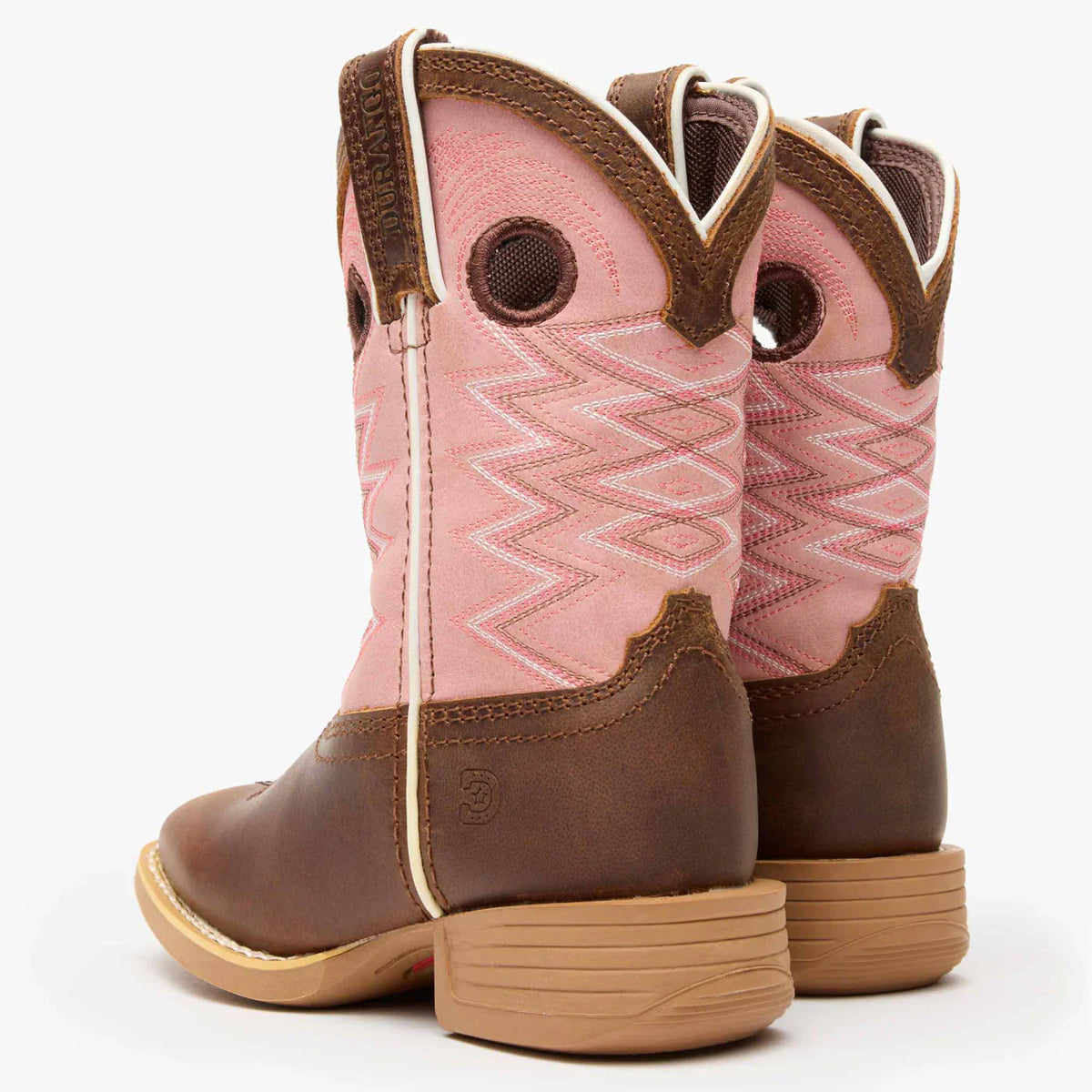Durango Big Kids Lil Rebel Pro Western Boot - Dark Chestnut / Bubblegum