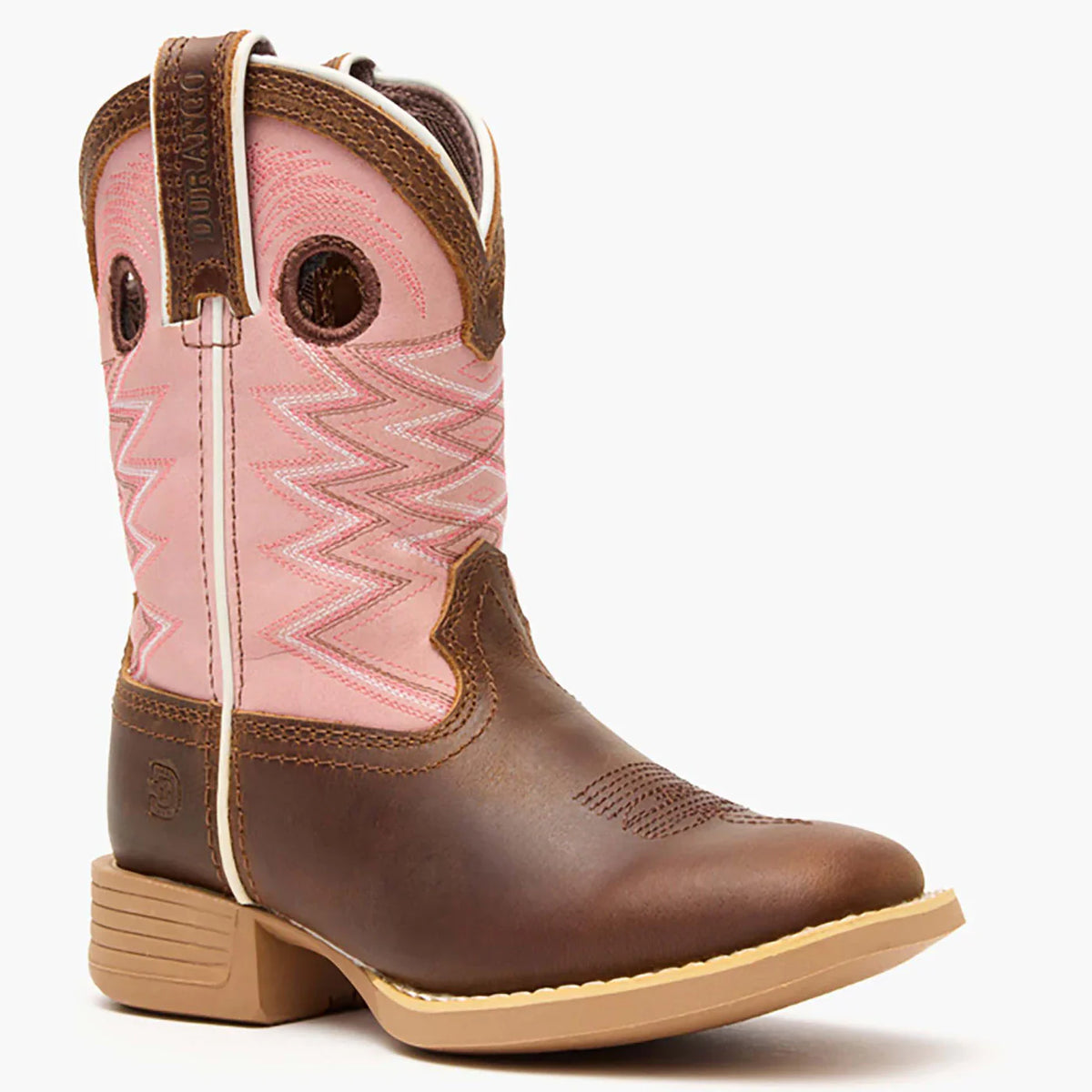 Durango Little Kid’s Lil Rebel Pro Western Boot - Dark Chestnut / Bubblegum