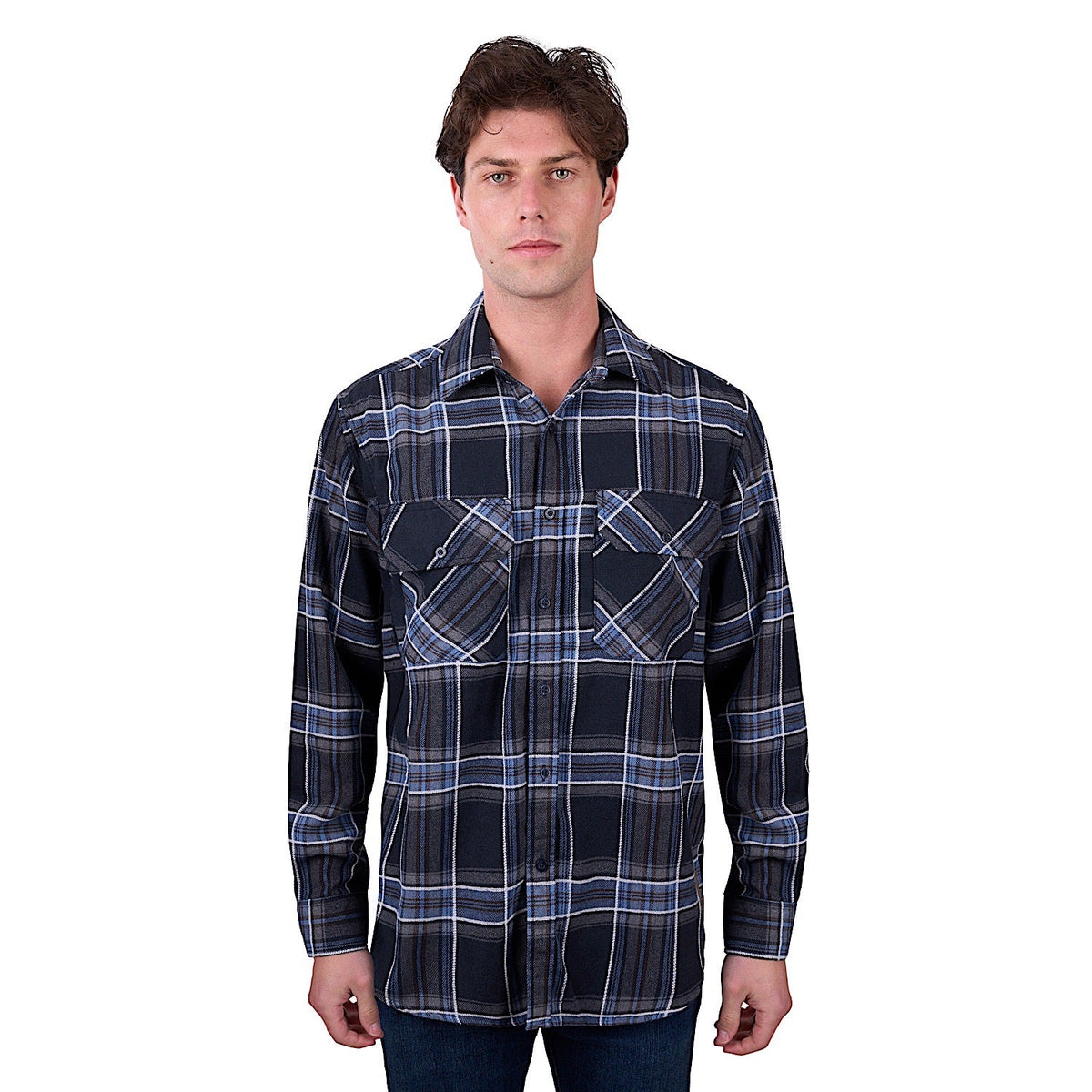 Dux-Bak by Thomas Cook Men’s Kal Thermal Shirt - Charcoal/Blue
