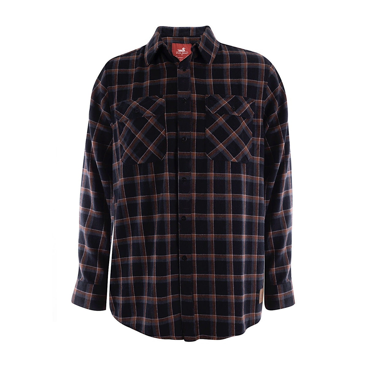 Dux-Bak Mens Dobbs Thermal Check L/S Shirt Black/Tan