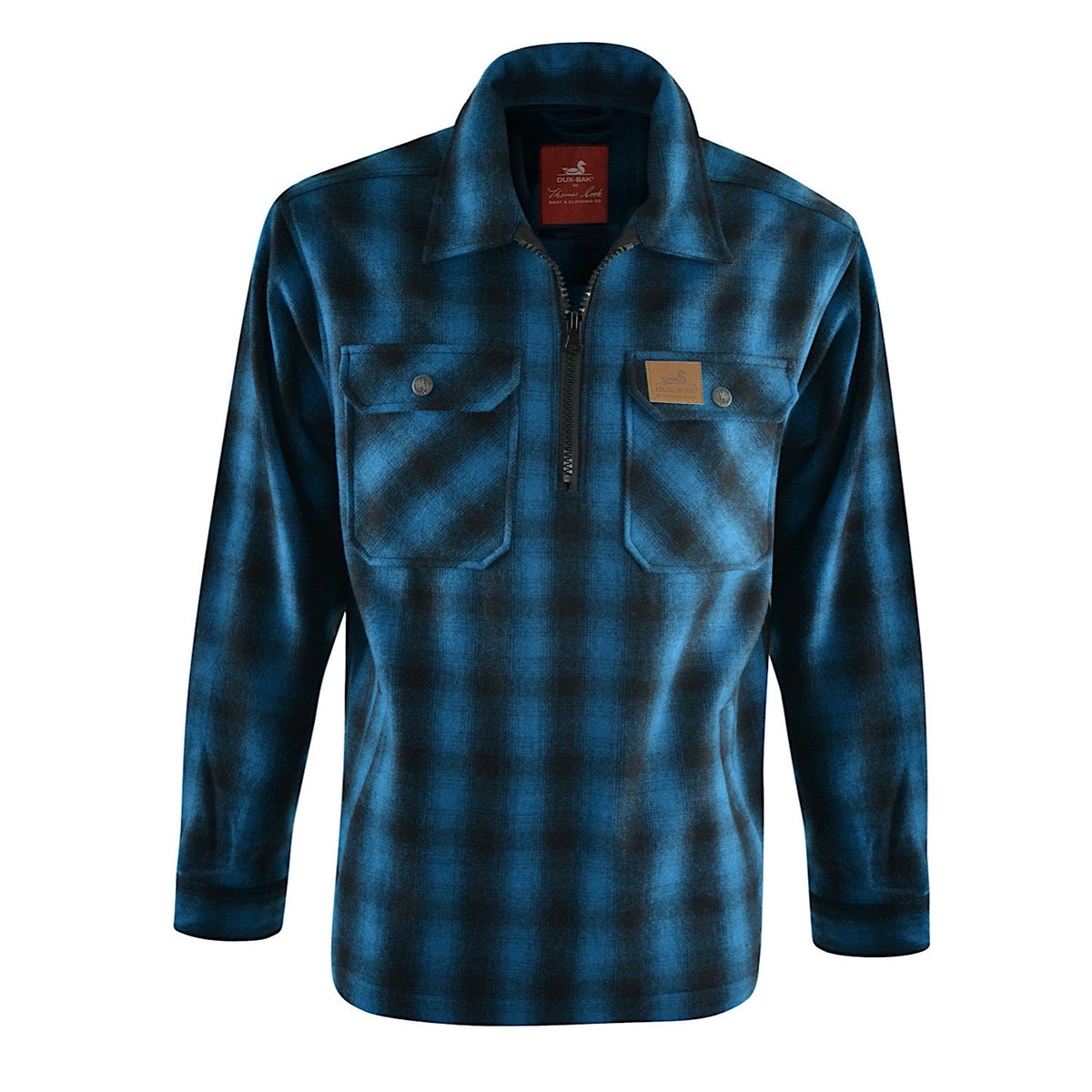 Dux-Bak Mens Mallard 1/4 Zip Overshirt Blue