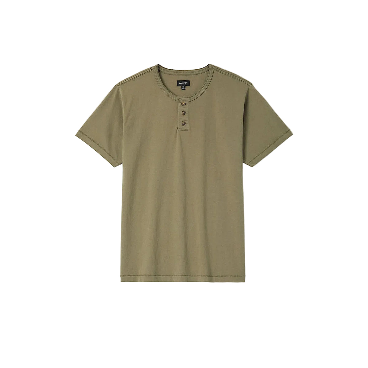 Brixton Men's Baseline Henley T-Shirt - Olive Surplus Vintage Wash