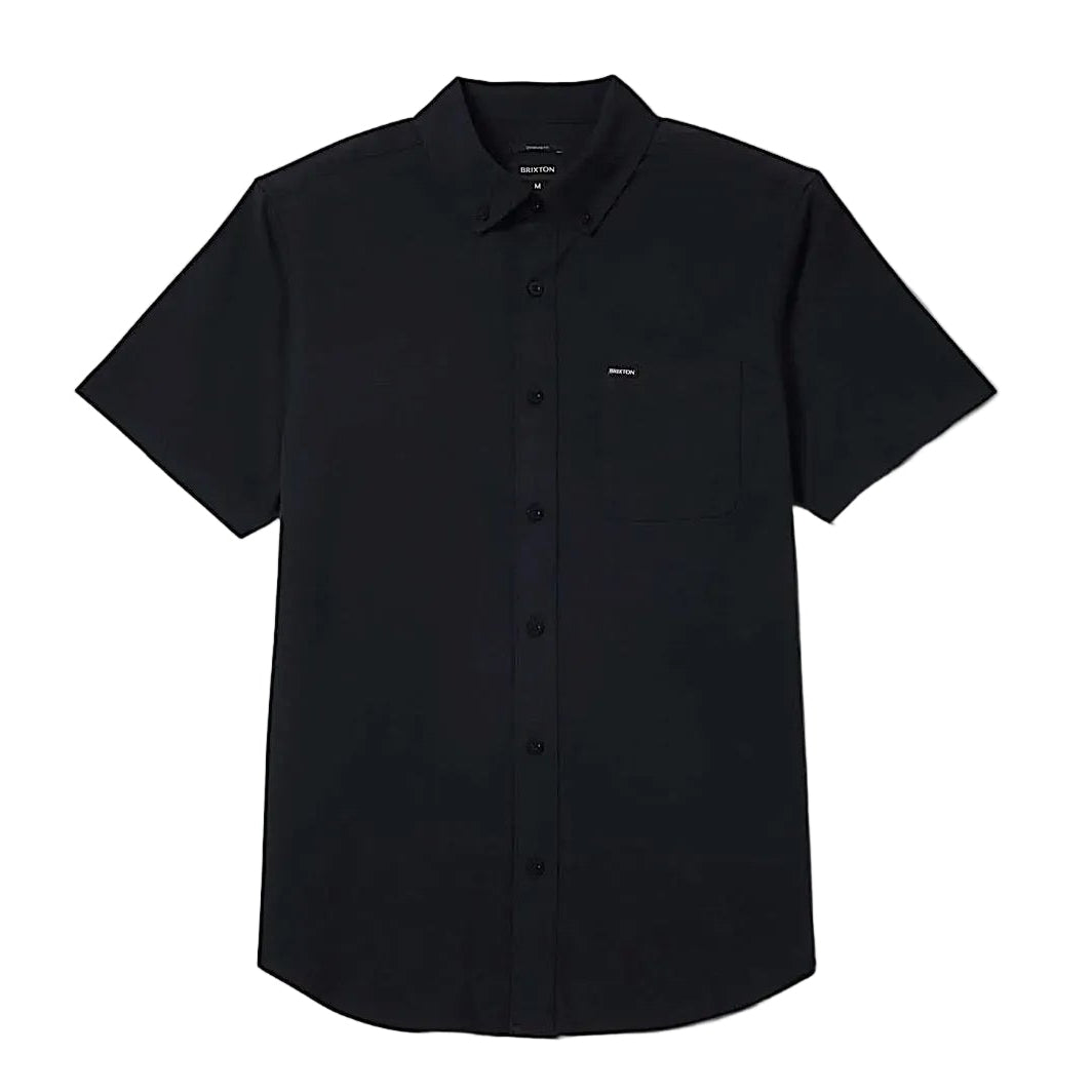 Brixton Men's Sanford Oxford Woven Short Sleeve Shirt - Black