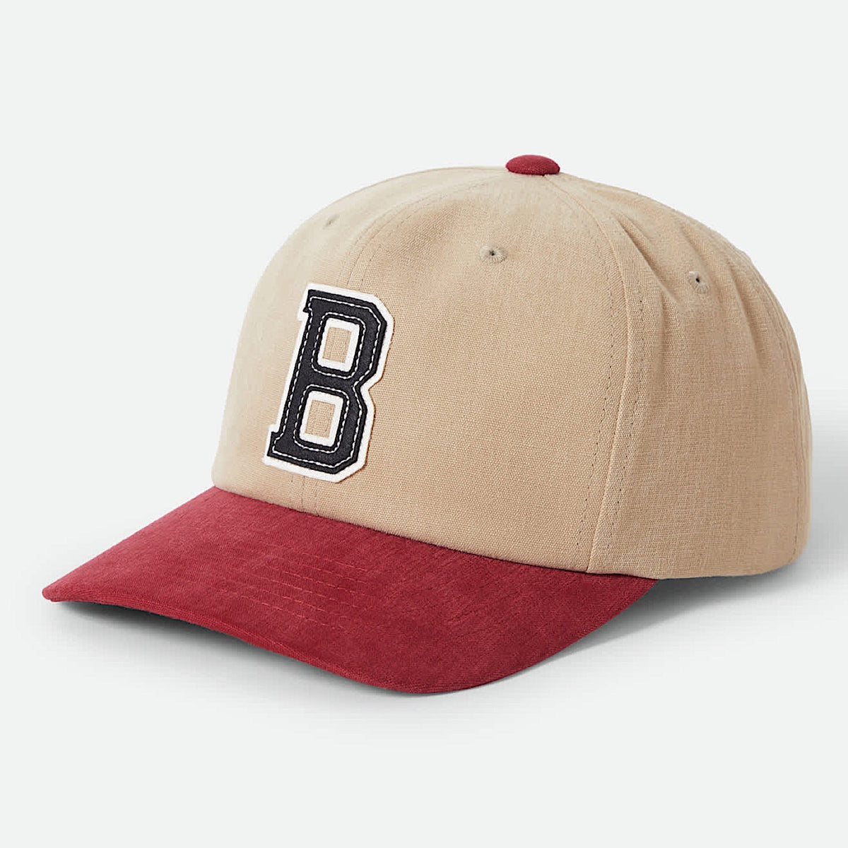 Brixton Big B Mid Profile Cap - Sand/Burgundy