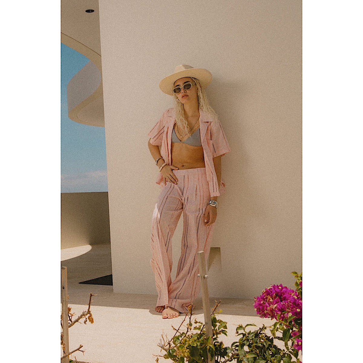 Brixton Women's The Mercer Wide Leg Trouser Pant - Chalk Pink
