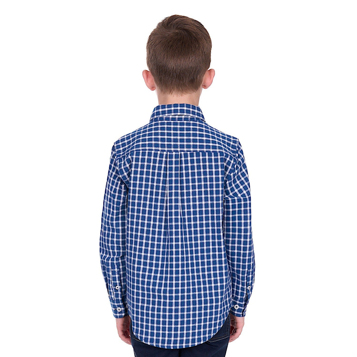 Hard Slog Boy’s Alden 1/2 Placket Shirt - Navy/White