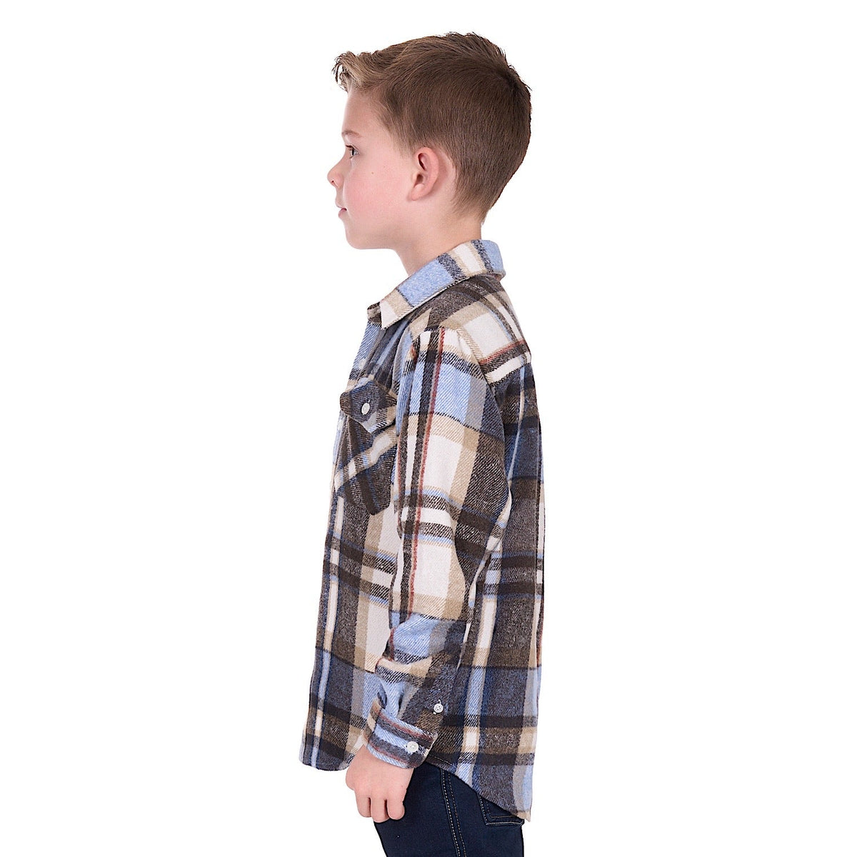 Hard Slog Boy’s Victor Thermal Shirt - Tan/Light Blue