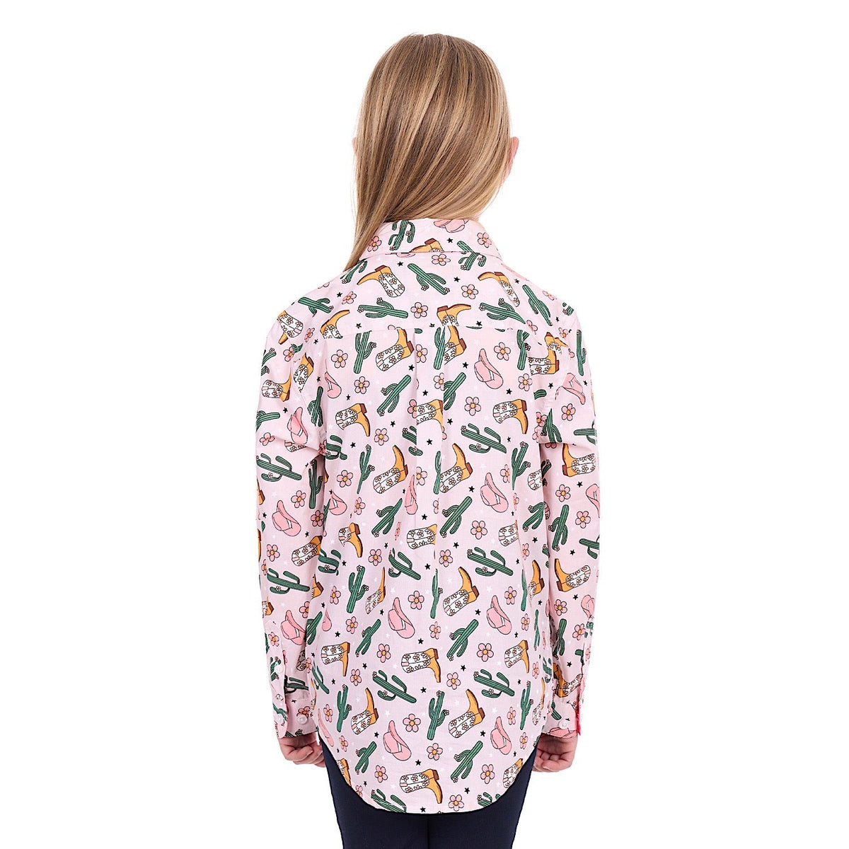 Hard Slog Girl’s Cleo 1/2 Placket Shirt - Pink