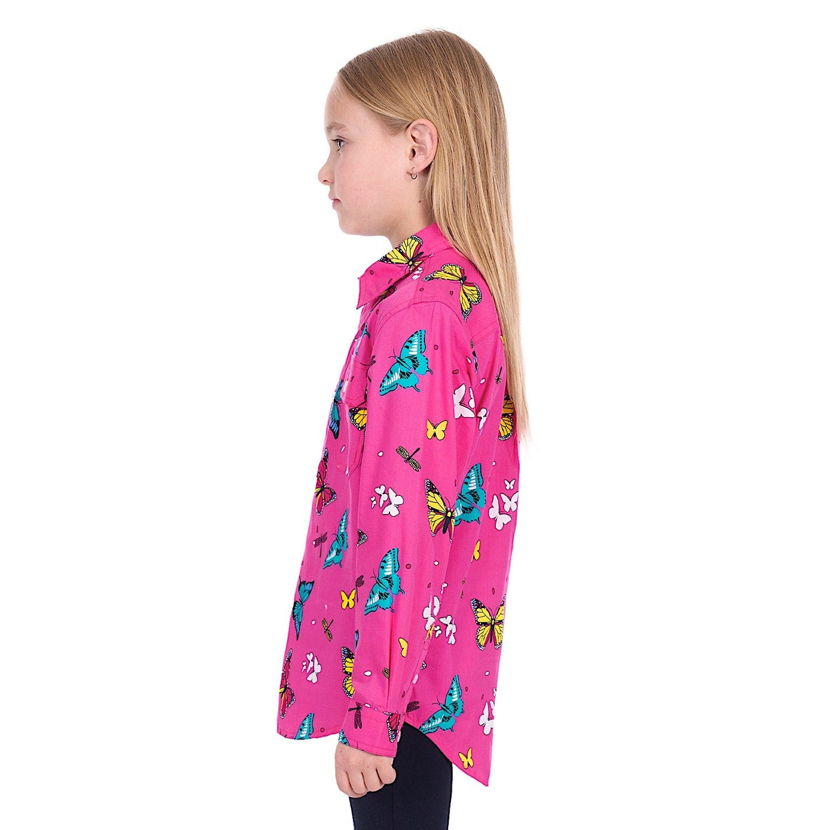 Hard Slog Girl’s Giselle 1/2 Placket Shirt - Pink