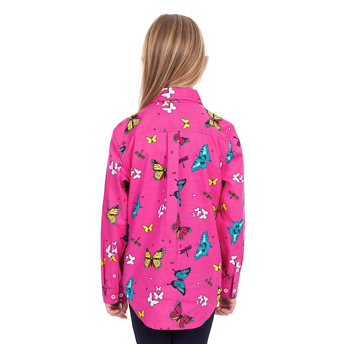 Hard Slog Girl’s Giselle 1/2 Placket Shirt - Pink