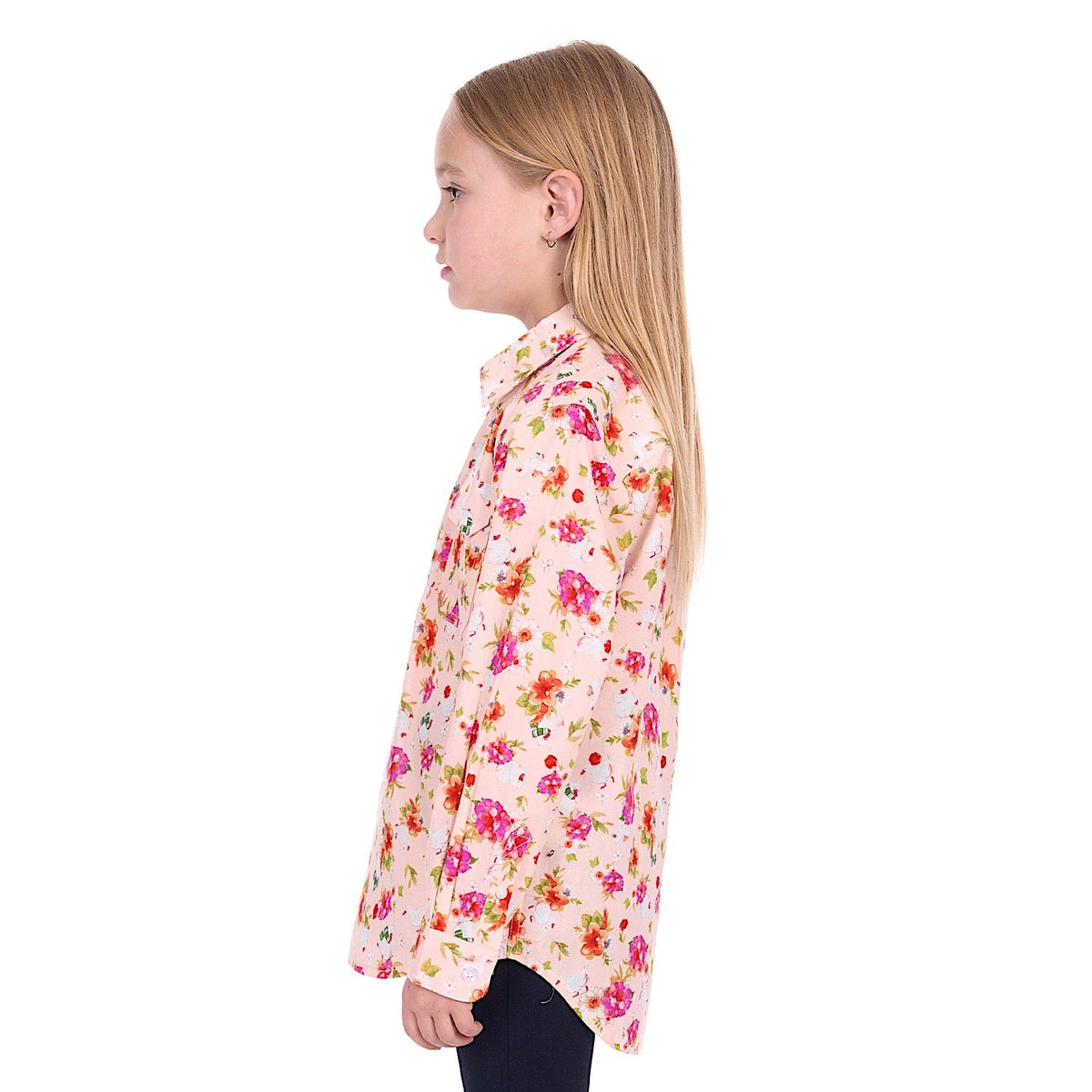 Hard Slog Girl’s Lily 1/2 Placket Shirt - Pink