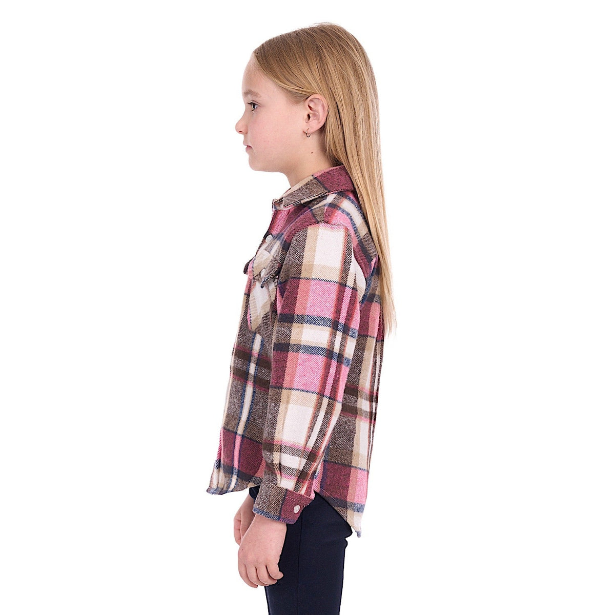 Hard Slog Girl’s Ori Thermal Shirt - Pink/Tan