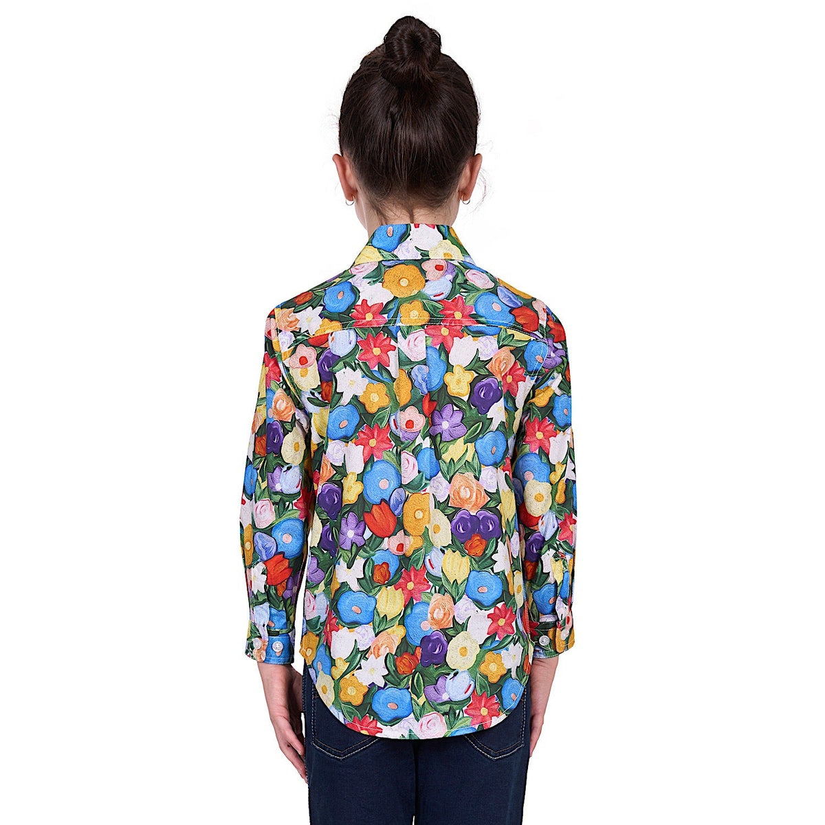 Hard Slog Kid’s Delia Half Placket Long Sleeve Shirt - Multi