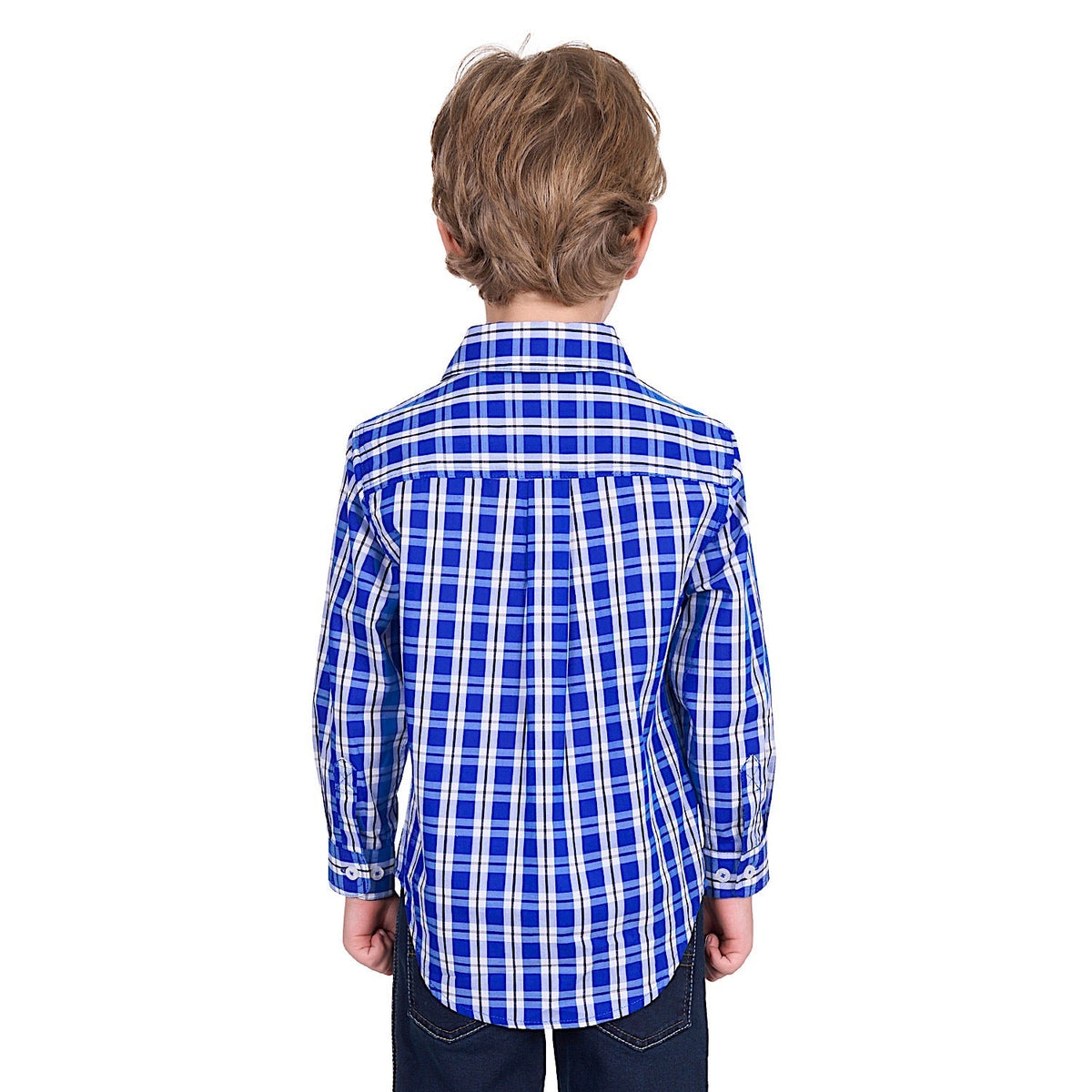 Hard Slog Kid’s Levers Half Placket Long Sleeve Shirt - Royal/White