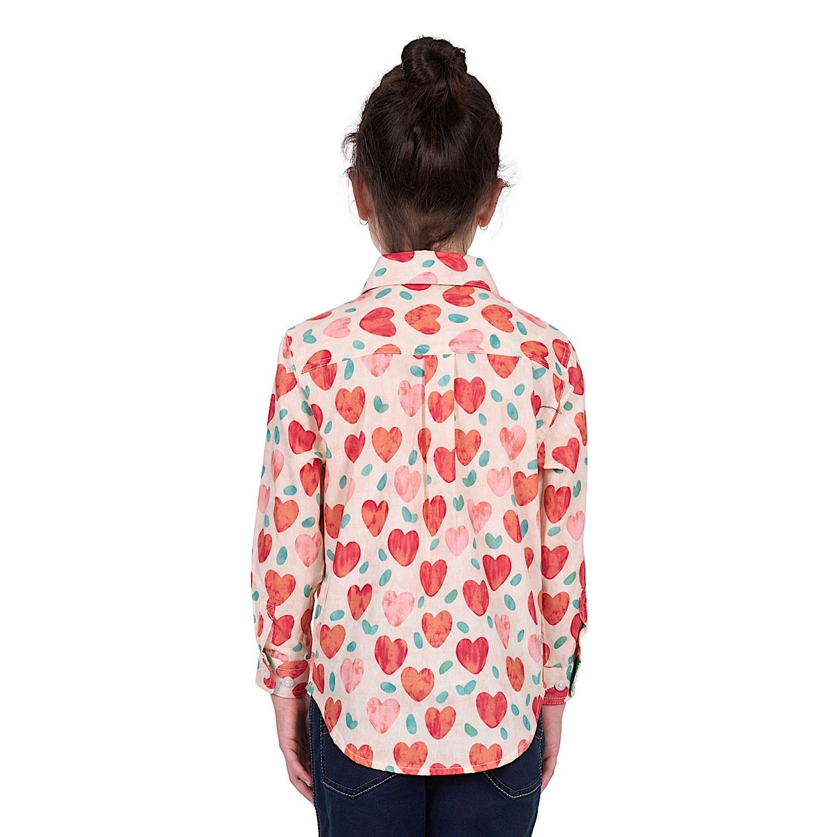 Hard Slog Kid’s Mira Half Placket Long Sleeve Shirt - Red