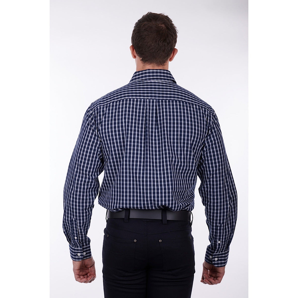 Hard Slog Mens Alon Half Placket Shirt Navy