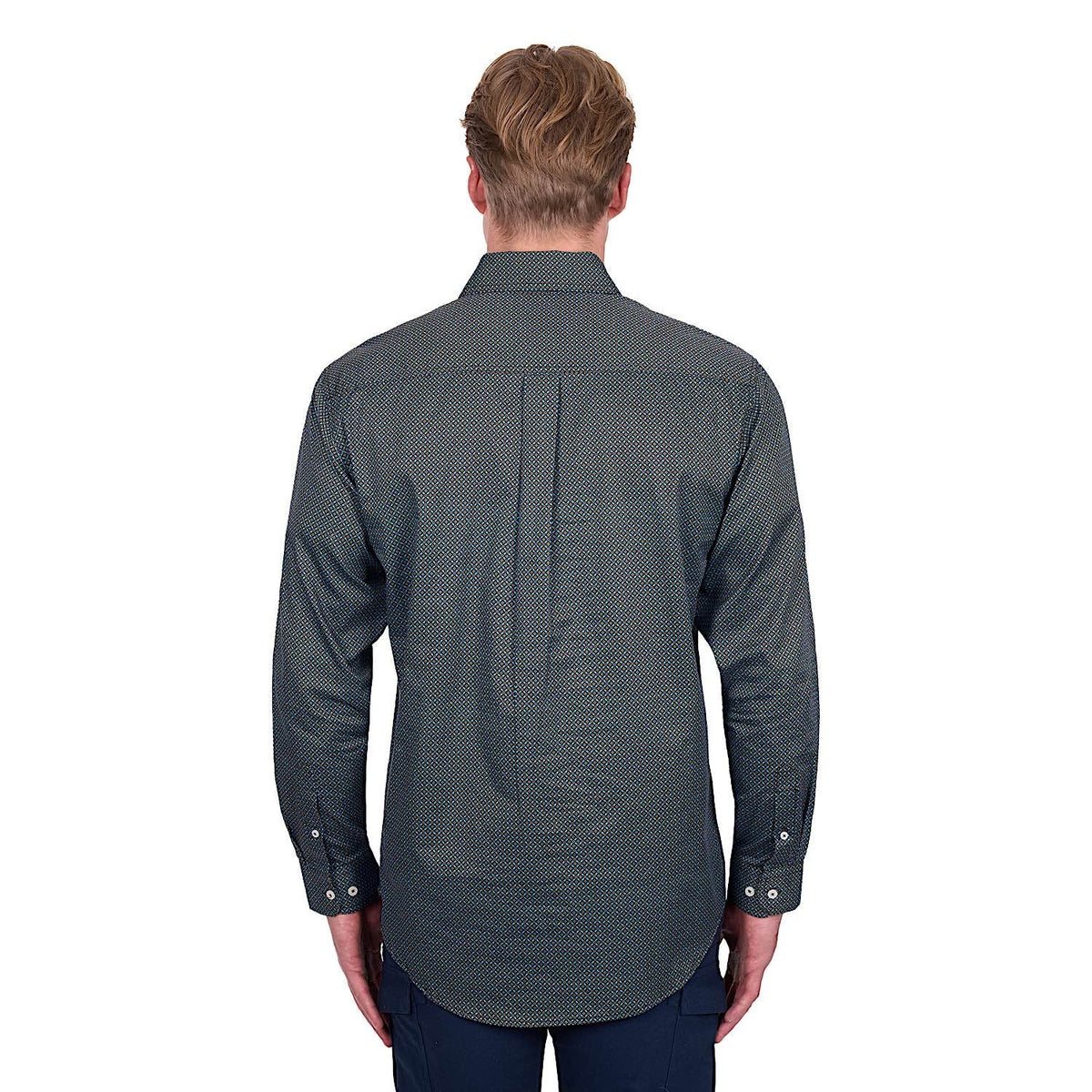 Hard Slog Men’s Blake 1/2 Placket Shirt - Black/Blue
