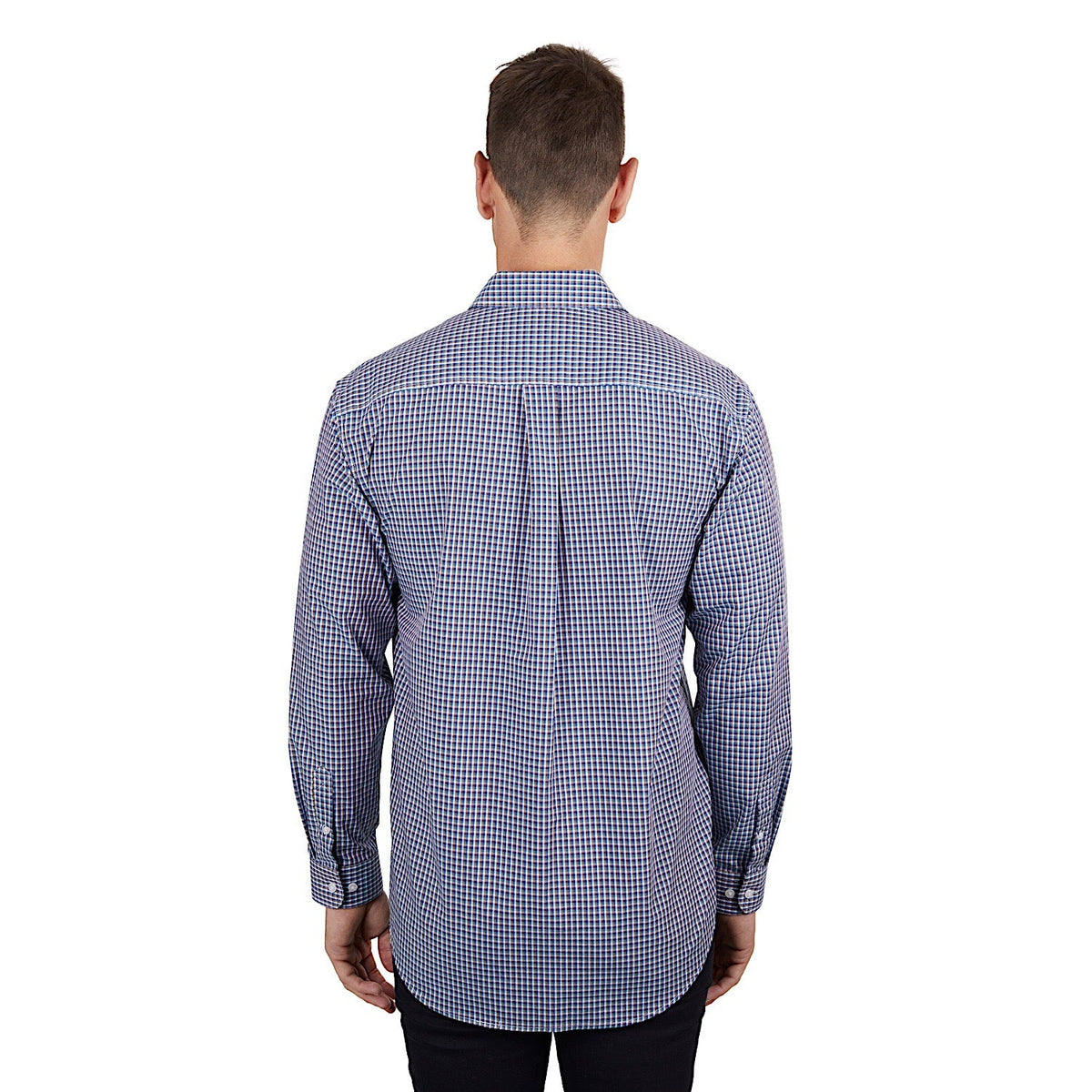 Hard Slog Men’s Bobbie Half Placket Shirt - Navy/Tan