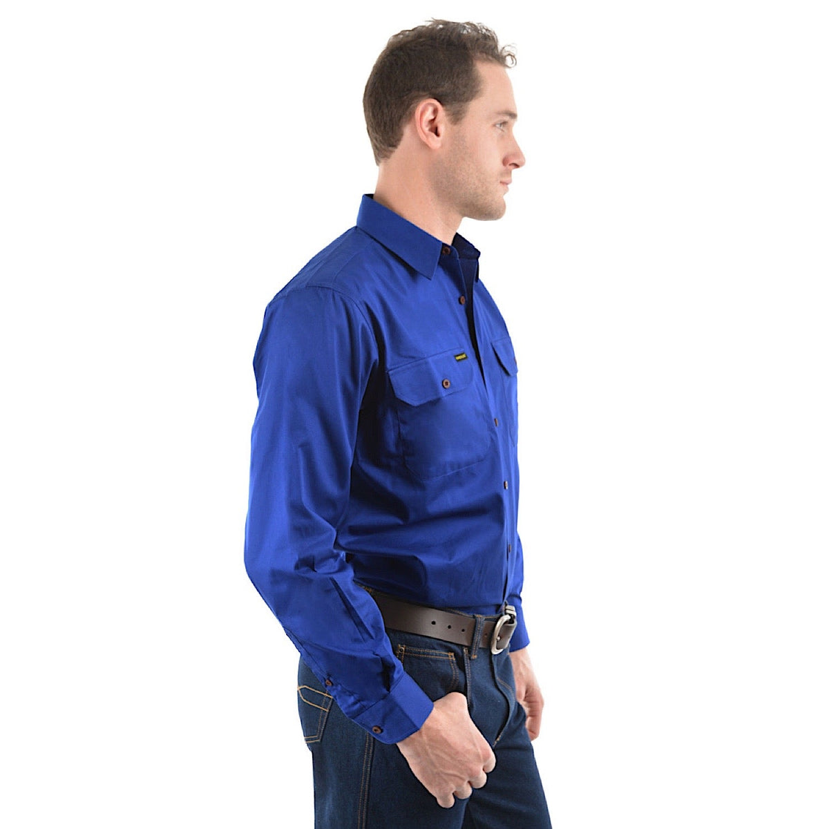 Hard Slog Men’s Full Placket Light Cotton Shirt - Royal Blue