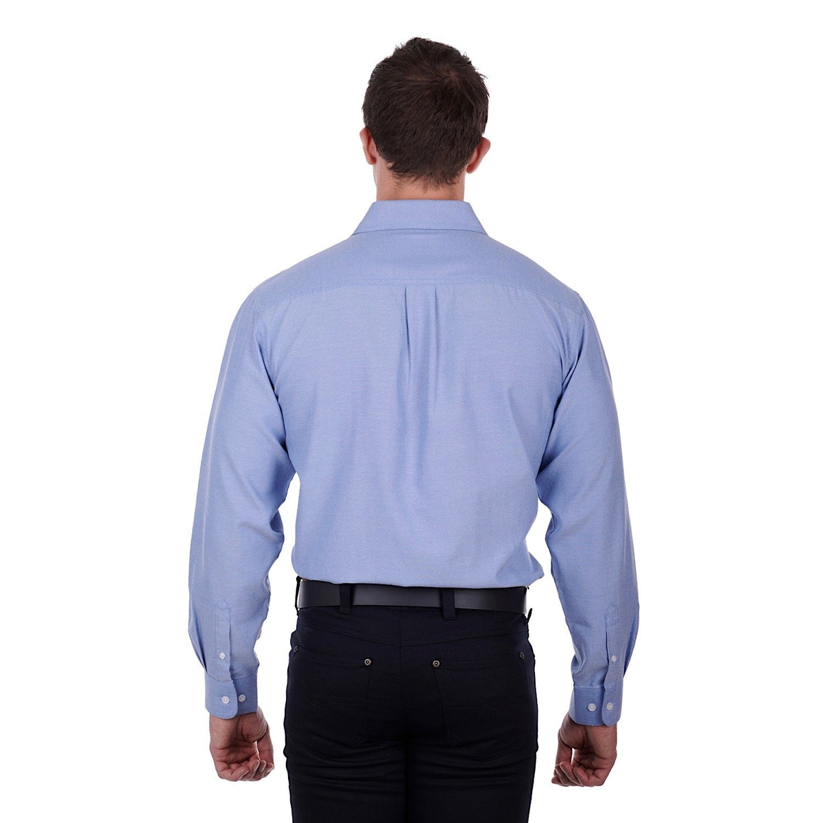 Hard Slog Mens Jackson Half Placket Shirt Blue