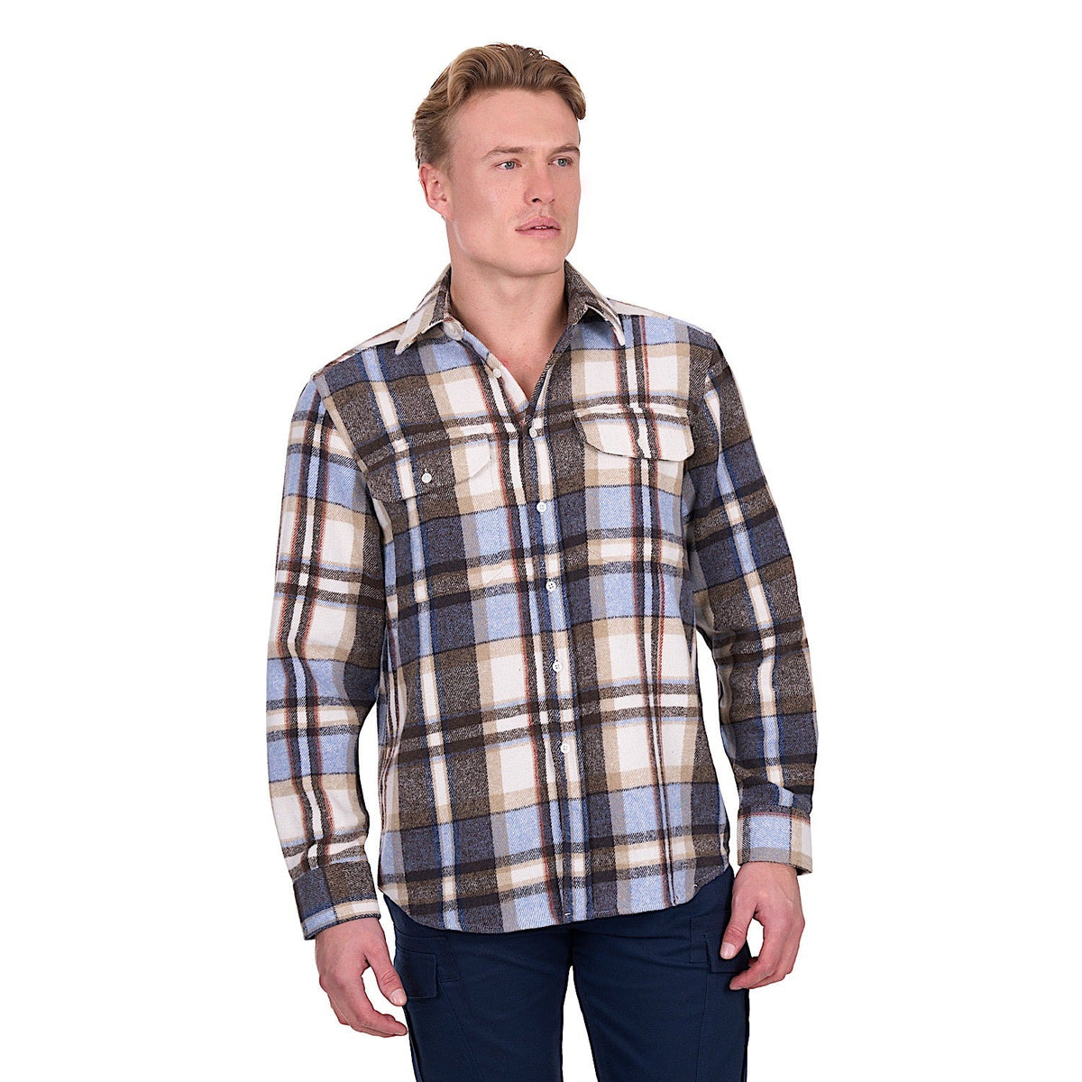 Hard Slog Men’s Victor Thermal Shirt - Tan/Light Blue