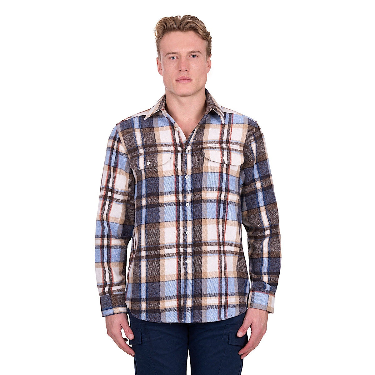 Hard Slog Men’s Victor Thermal Shirt - Tan/Light Blue