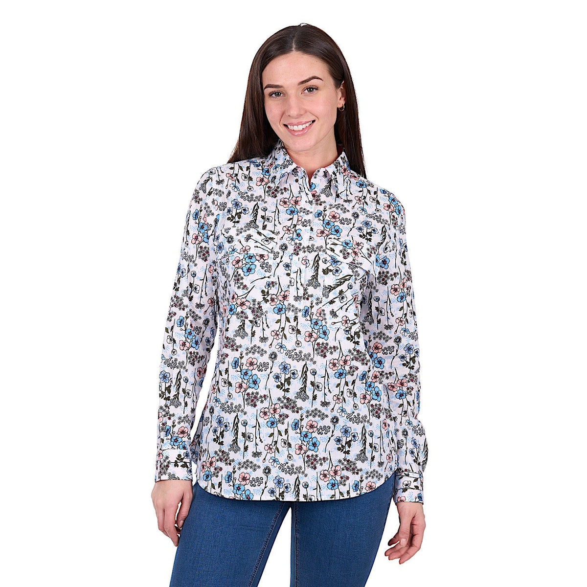 Hard Slog Women’s Alice 1/2 Placket Shirt - Blue