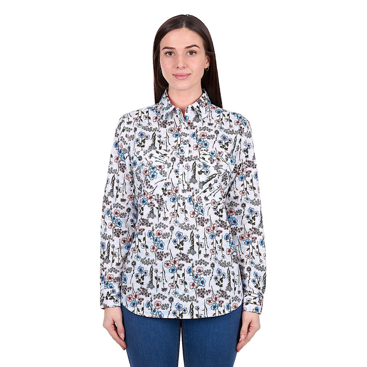 Hard Slog Women’s Alice 1/2 Placket Shirt - Blue