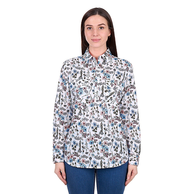 Hard Slog Women’s Alice 1/2 Placket Shirt - Blue