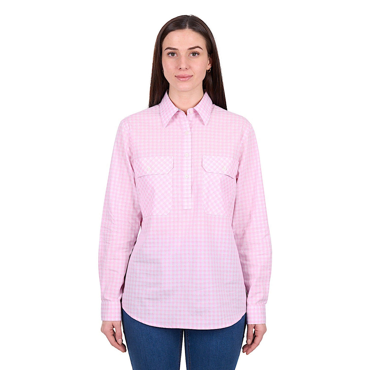 Hard Slog Women’s Clara 1/2 Placket Shirt - Pink