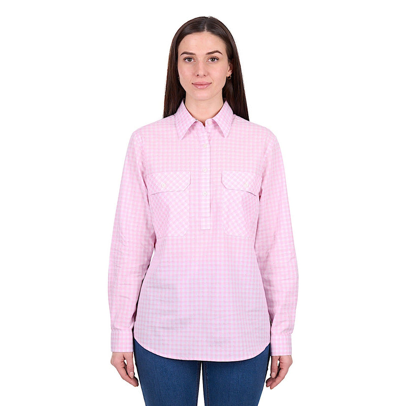 Hard Slog Women’s Clara 1/2 Placket Shirt - Pink