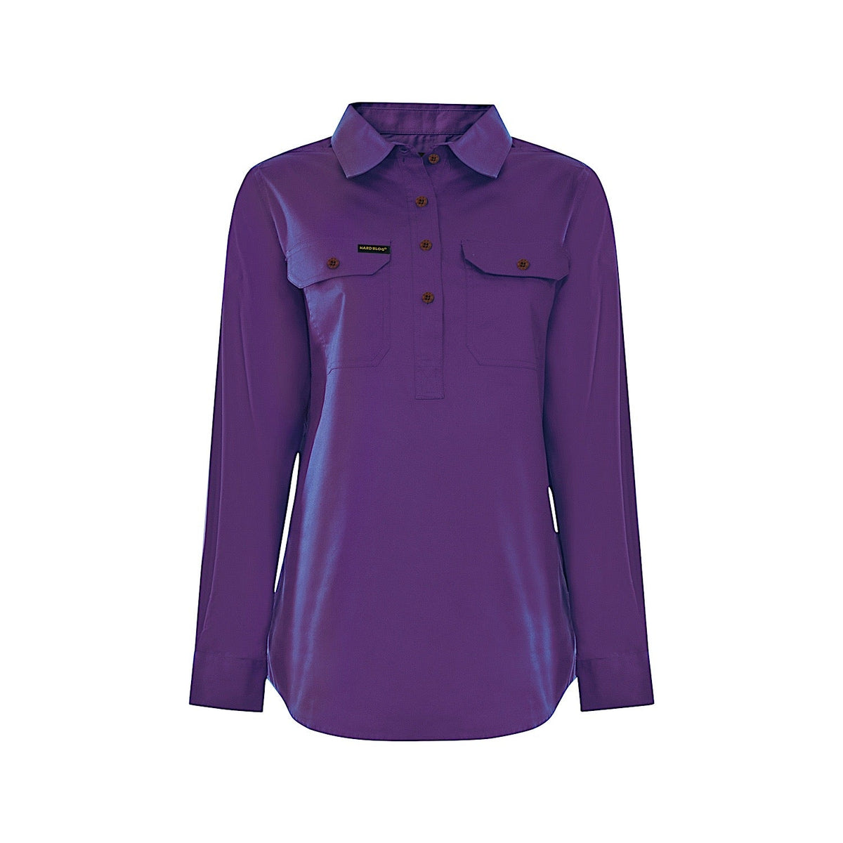 Hard Slog Women’s Half Placket Light Cotton Shirt - Iris