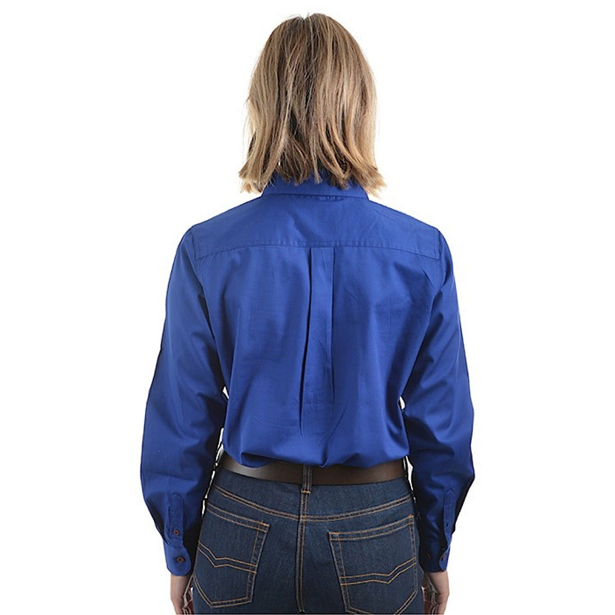 Hard Slog Women’s Half Placket Light Cotton Shirt - Royal Blue