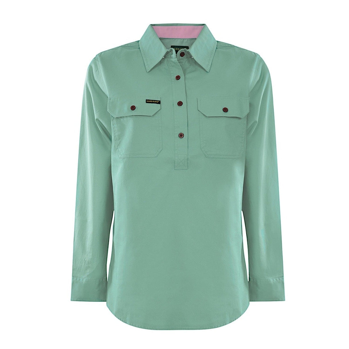 Hard Slog Women’s Half Placket Light Cotton Shirt - Sage